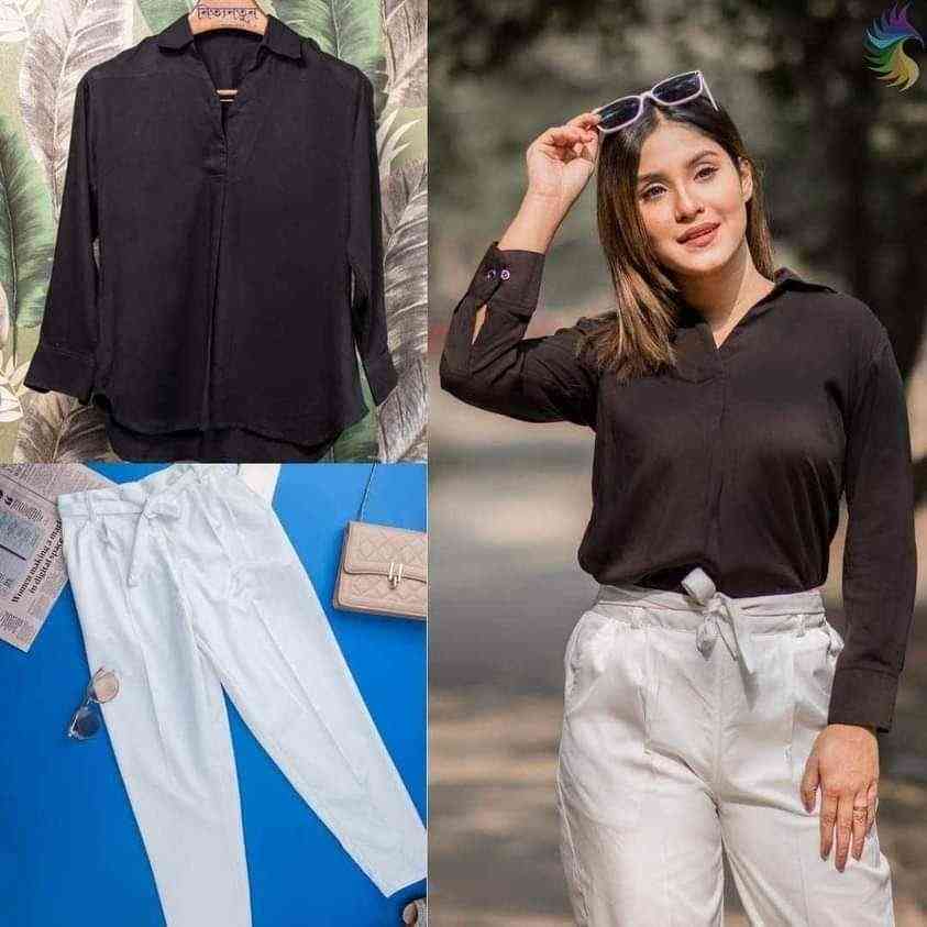 সেমি লং টপস ও ফরমাল প্যান্ট সেট | Dubai Cherry Fabric