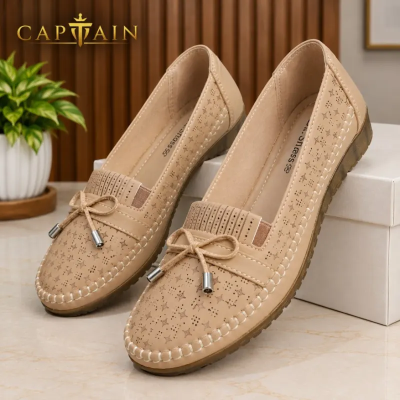 Premium PU Rexine Bow Design Women’s Slip-On Shoes – Office & Casual Wear