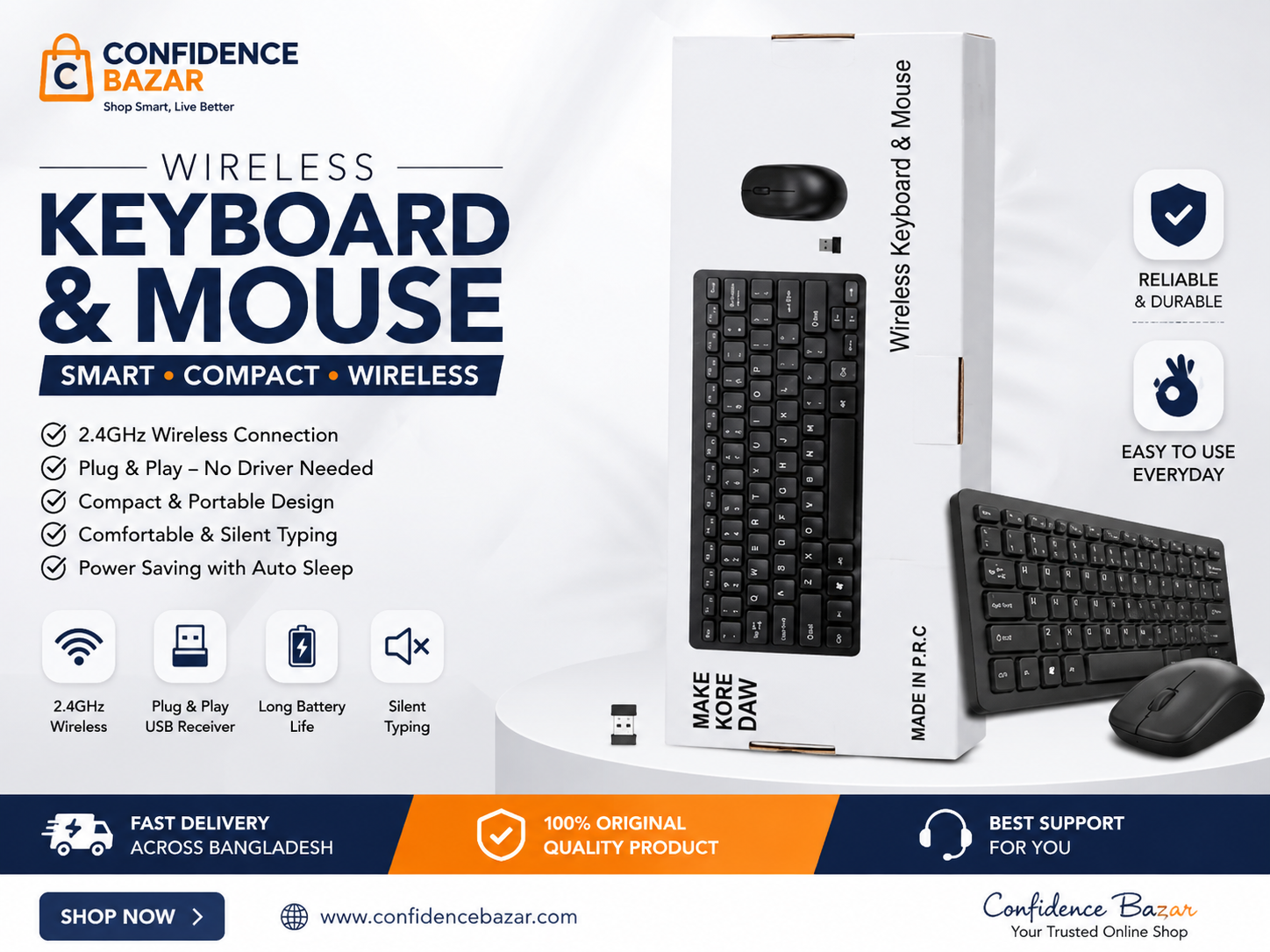 Wireless Keyboard & Mouse Price in Bangladesh | Confidence Bazar