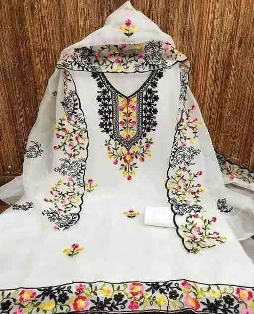 Indian Muslin Silk Unstitched Three Piece – রেওন সিল্ক ওড়না ও সফট বাটার সালোয়ার