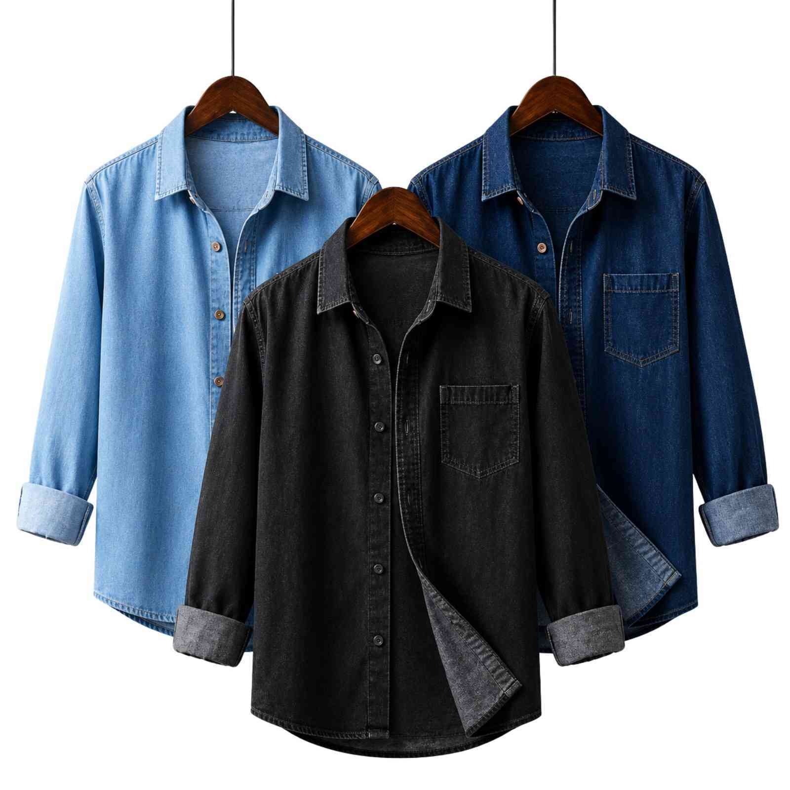 স্টাইলিশ ডেনিম লং স্লিভ শার্ট | Single Pocket Denim Shirt | Made in Bangladesh