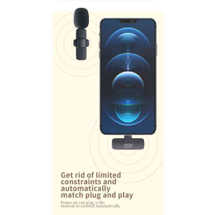 K8 Wireless Microphone | Plug & Play Lavalier Mic for Vlog, YouTube & Live Streaming