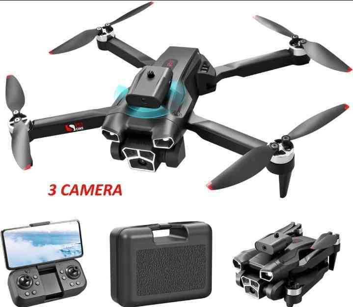 S151 Drone 8K HD 3 Camera Foldable GPS Optical Flow Brushless Motor FPV Drone