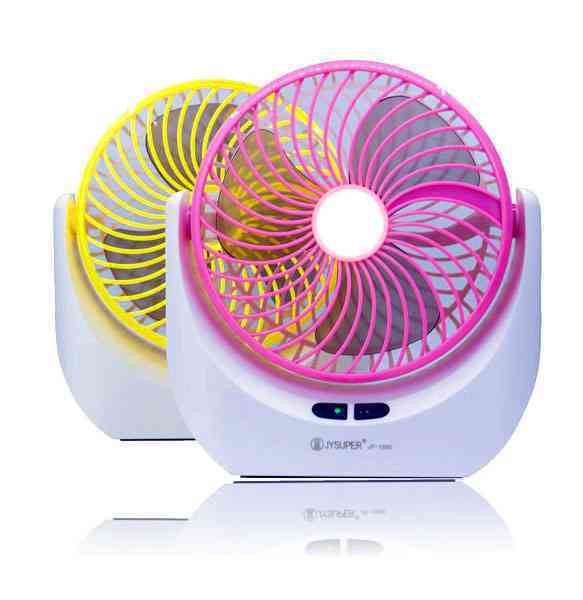 JY-1880 Portable Rechargeable Fan & Light | 6 Inch Mini Fan with USB Output