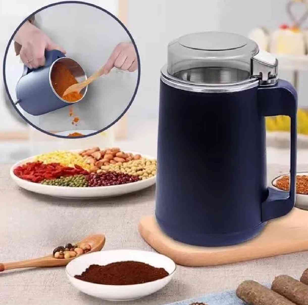 Electric Mini Spice Grinder Machine – স্টেইনলেস স্টিল মসলা ও ড্রাই ফুড গ্রাইন্ডার